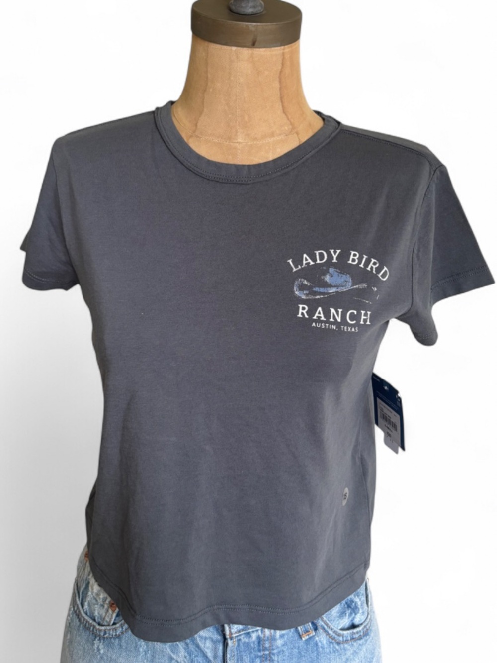 Arizona Jean Company Lady Bird Ranch Graphic Crop Tee - Black